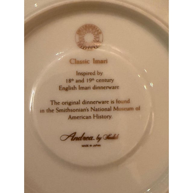 Pair of Smithsonian Institution Imari 6" Gold Trim Plates Handcrafted Porcelain Andrea by Sadek - Light Scallop Shape...