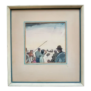 Early 20th Century American Gouache Painting by Albert Hemeryck
