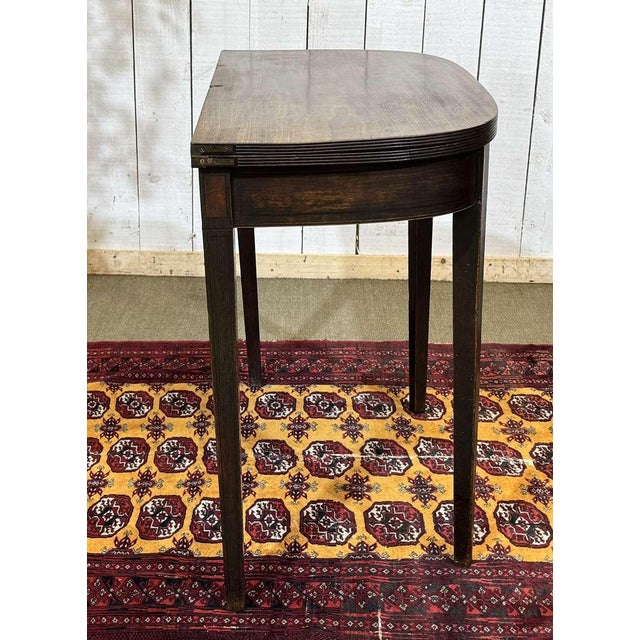 Brown English Mahogany Half-Moon Console Table, 19th Century For Sale - Image 8 of 15
