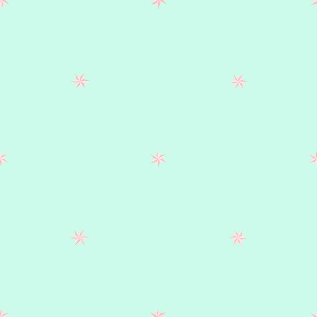 Art Deco Sample - Etoiles Wallpaper by Paule Marrot in Aqua and Pink For Sale - Image 3 of 3