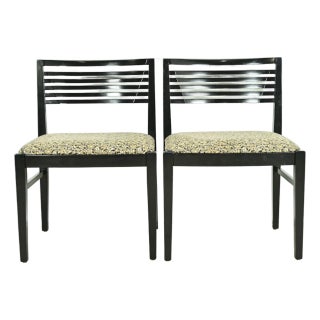 Knoll Postmodern Black Lacquered Ricchio Side Chairs or Dining Chairs, Pair For Sale
