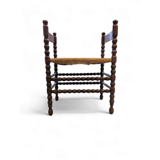 Turned wood small bench, 1960s.