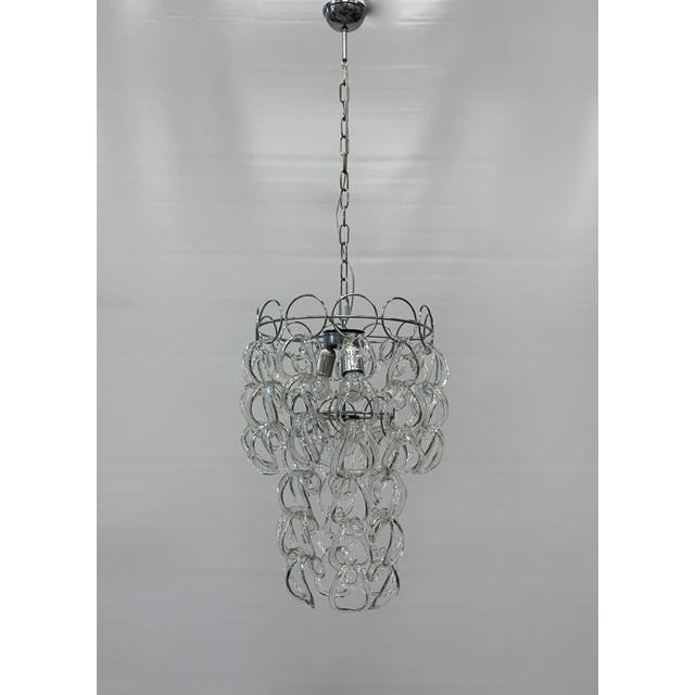 Murano Glass Chandelier from the 1970s attributed to the Vistosi Company For Sale - Image 7 of 7