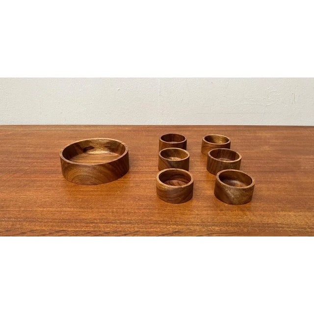 Vintage Scandinavian Teak Bowls, Set of 7 For Sale - Image 10 of 11