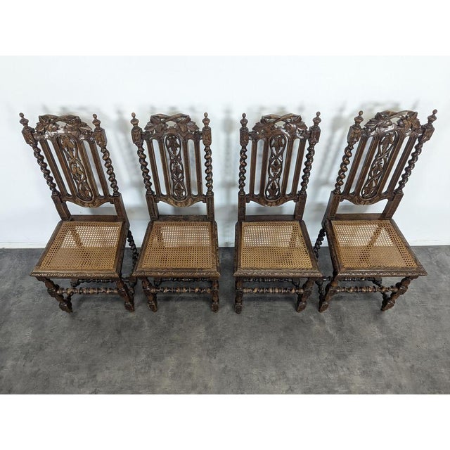 Louis XIII Chairs in Wood, Set of 4 For Sale - Image 9 of 12