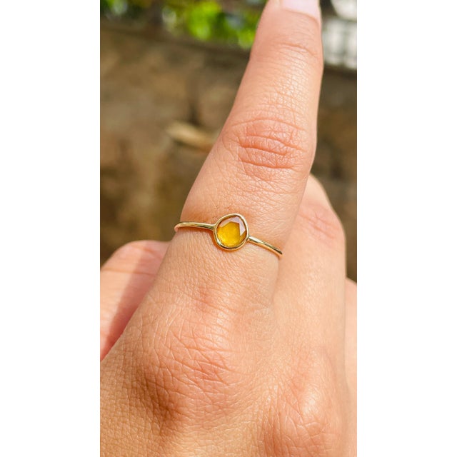 Not Yet Made - Made To Order Everyday Wear Yellow Sapphire Midi Ring Size 7 For Sale - Image 5 of 8