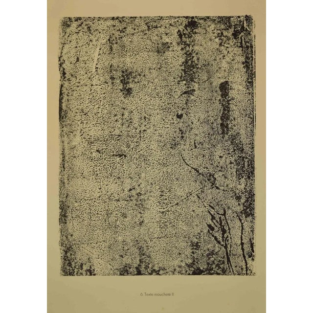 Texte mouchetè ii is an original lithograph on watermarked paper ''arc''. Abstract composition by the french artist jean...