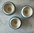 Set of 3 Vintage Ceramic Canisters With Hand Painted Quilted Star Pattern For Sale - Image 9 of 11