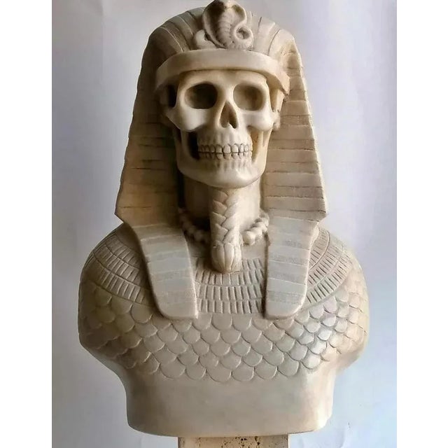 Italian Artist, Egyptian Memento, Carrara Marble, 20th Century For Sale - Image 4 of 7