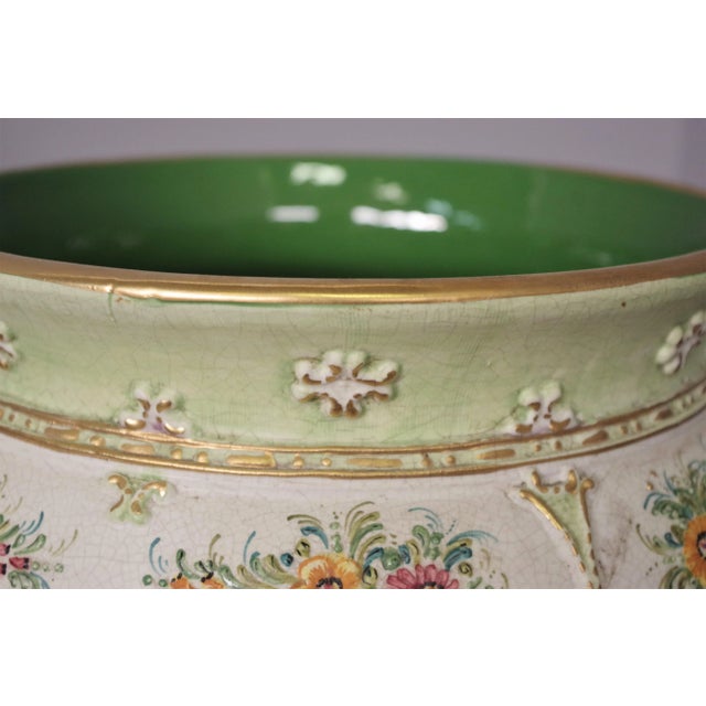 Hand-Decorated Ceramic Vase from G. Deruta, 1970s For Sale - Image 3 of 10