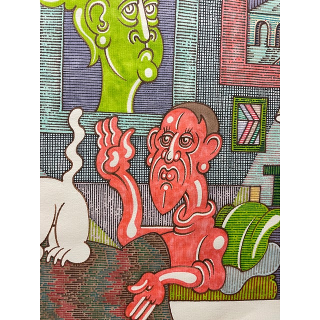 Jerry Quinton Kellems (1941-2010) "Portrait of Norman" pointillist watercolor of the artist Norman Goodwin (1943-2019)....