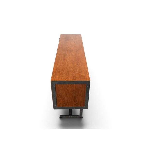 Late 20th Century Late 20th Century Rare Richard Round Space Age Credenza in Teak + Chrome, Attributed For Sale - Image 5 of 15