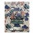 Custom Made Designer Hand Printed Chinoiserie Linen Fabric 3.5 Yards Vintage Blue Green Floral Vase Designer Estate Textile For Sale