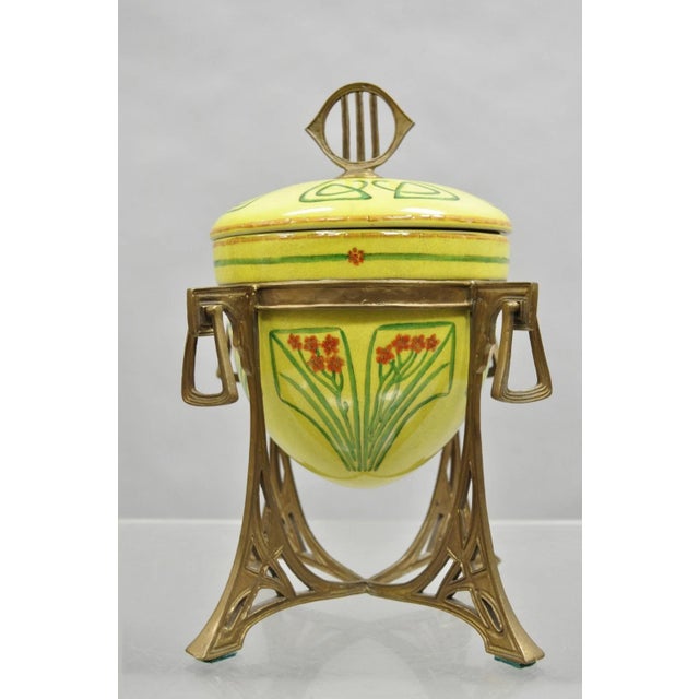 Late 20th Century Repro Art Nouveau Lidded Serving Dish Sugar Bowl Tureen on Stand After WMF For Sale - Image 9 of 10