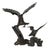 Realism Oversized Bronze Eagle Sculptural Group on Tree Form – Monumental Wildlife Sculpture For Sale - Image 3 of 15