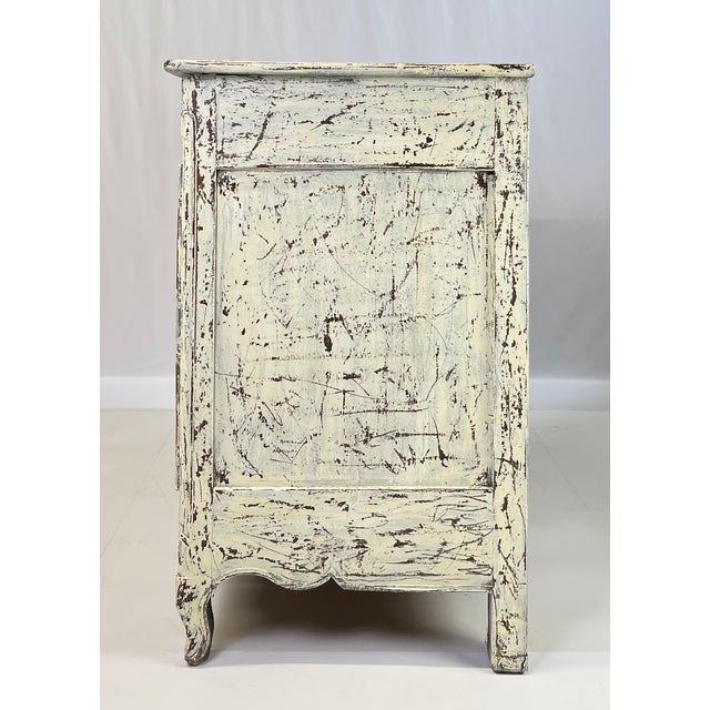 Period French Provincial Louis XV White Washed Credenza or Sideboard For Sale - Image 9 of 18