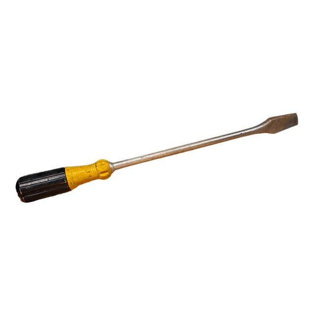 Mid 20th Century Oversized Wooden Flathead Screwdriver Display Prop For Sale