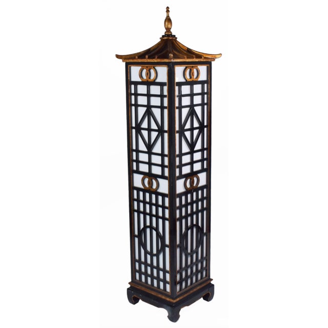 1980s 1980s Chinoiserie Wood Pagoda Floor Lamp For Sale - Image 5 of 5