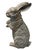 This charming vintage cast iron sculpture depicts an alert hare standing elegantly on its hind legs in a classic "begging"...