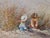 1980s Edward Runci Sign Beach Scene With Two Children For Sale - Image 4 of 5