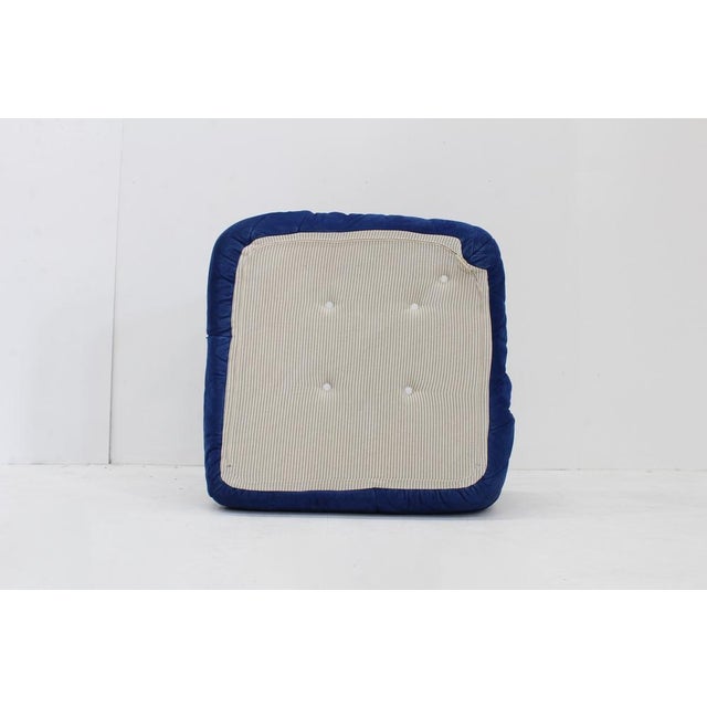 Togo Ligne Roset blue nubuck leather corner armchair by Michel Ducaroy for Ligne Roset Iconic armchair in nubuck leather....