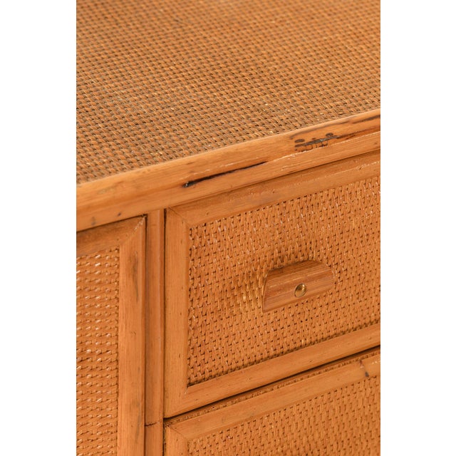 Vintage Rattan and Bamboo Sideboard, Italy, 1970s For Sale - Image 10 of 18