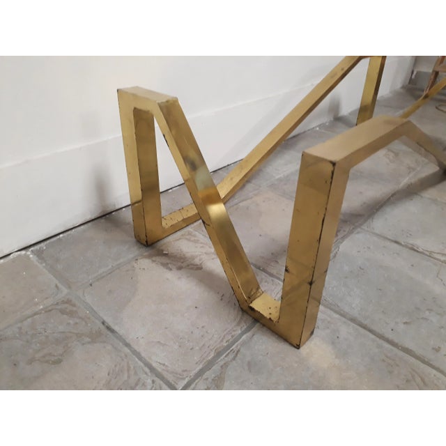 1970s Vintage Brass Coffee Table For Sale - Image 5 of 9