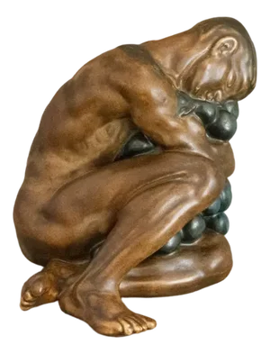 Stoneware Grape Harvest No. 24 Male Figure by Kai Nielsen for Bing & Grondahl, 1920s