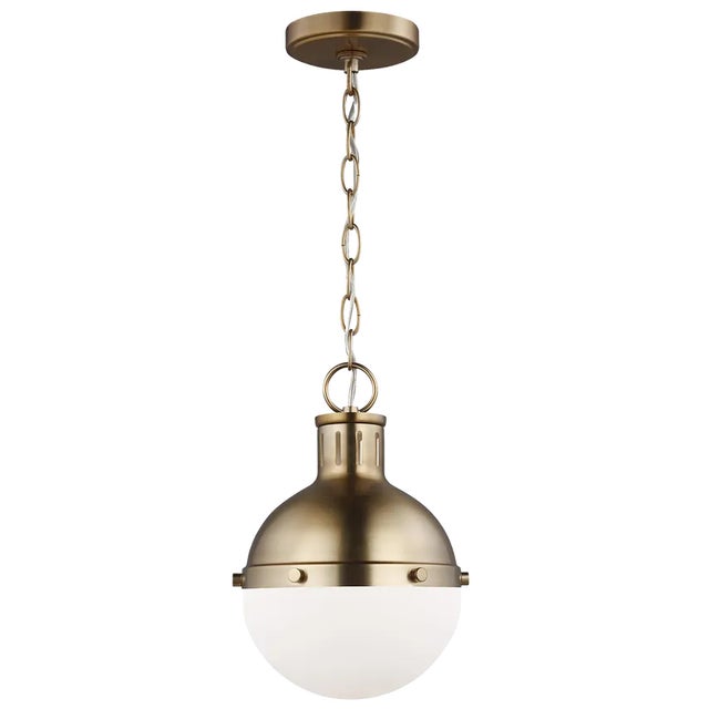 Transitional Thomas O'Brien By Visual Comfort Studio Hanks 1-Light Mini Pendant in Satin Brass For Sale - Image 3 of 3