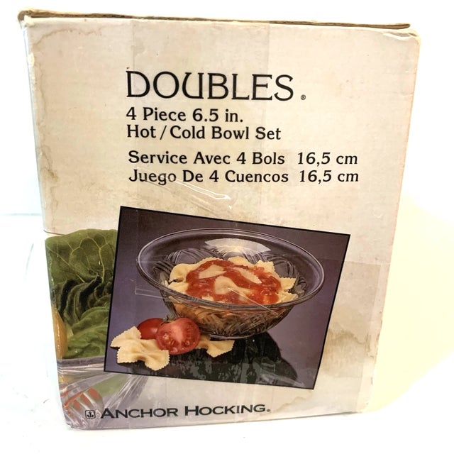 Anchor Hocking VTG Y2k 1995 Anchor Hocking Hot/Cold Bowl Set 6.5 In. New Old Stock - 4pcs For Sale - Image 4 of 8
