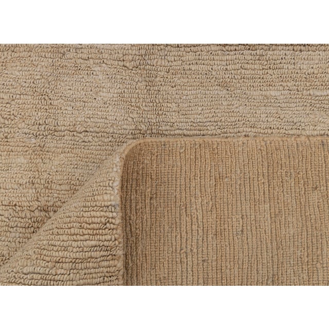 High Quality Hand Knotted Tan Sand Natural Jute Loop Pattern Solid Rug 9x12Ft. For Sale - Image 12 of 12