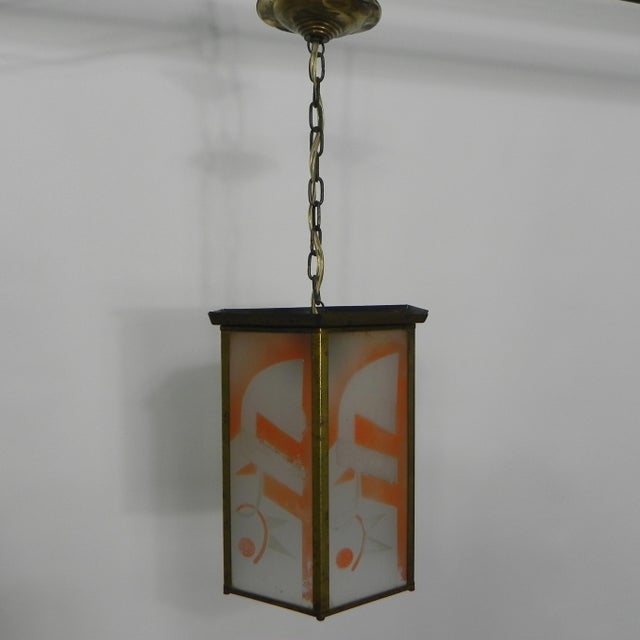 Art Deco Hanging Lamp with Glass Plates For Sale - Image 4 of 17
