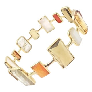 Ippolita Rock Candy Newport Yellow Gold Large Quartz Bangle Bracelet For Sale