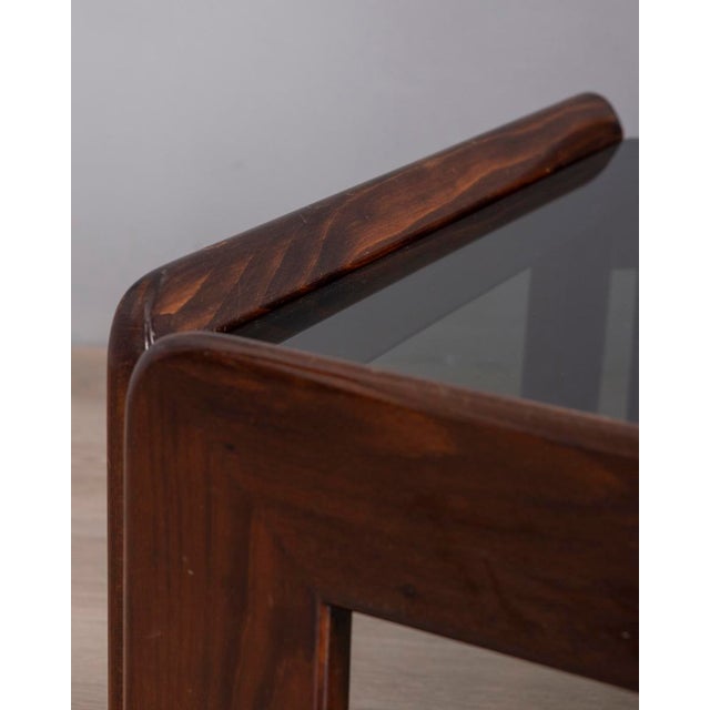 Mid-Century Modern Vintage Rectangular Wood and Glass Table by Afra and Tobia Scarpa, 1970s For Sale - Image 3 of 8