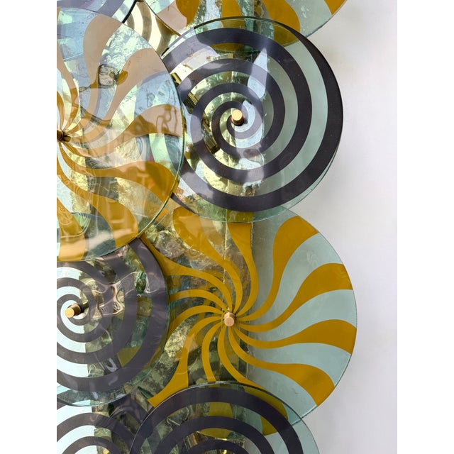 Contemporary Pair of Brass and Murano Glass Spiral Sconces, Italy For Sale - Image 13 of 14