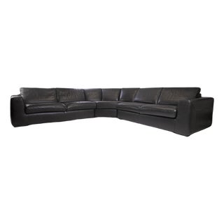 Maurice Villency Modern Leather Sectional Sofa For Sale