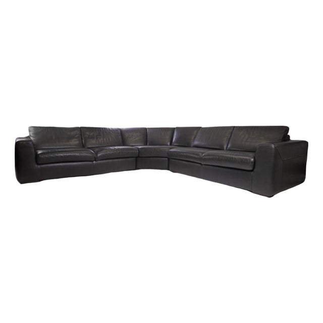 Maurice Villency Modern Leather Sectional Sofa For Sale