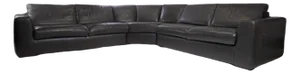 Maurice Villency Modern Leather Sectional Sofa
