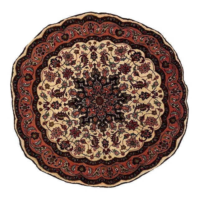1970s Persian Tabriz, 3'3" X 3'3" For Sale