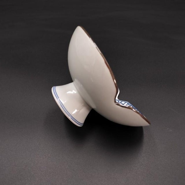 2010s Japanese-Style Ceramic Pedestal Dish - Set of 2 For Sale - Image 5 of 9