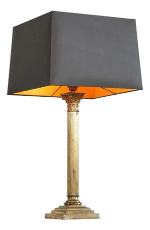 Neoclassical Column Table Lamp in Patinated Brass, 1920s
