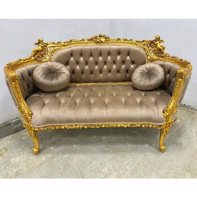 Elevate your interior with the timeless elegance of the Royal Versailles Tufted Velvet Sofa, an extraordinary statement...