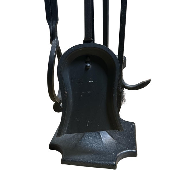 1960s 1960s Mid Century Adams Co. Modernist Wrought Iron 5pc Fireplace Tool Set For Sale - Image 5 of 9