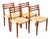 1950s Svegards Markaryd Set of 4 Teak Dining Chairs With Danish Cord Seats For Sale