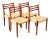 Svegards Markaryd Set of 4 Teak Dining Chairs With Danish Cord Seats For Sale