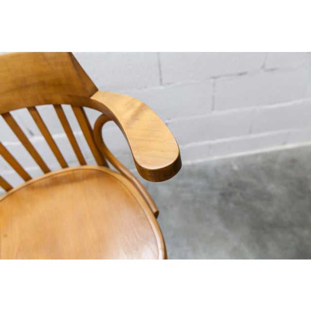 Scandinavian Swivel Office Chair in Bentwood from Thonet, 1960s For Sale - Image 12 of 18