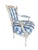 Mid 20th Century Carved Armchair With Blue Gingham Upholstery For Sale - Image 4 of 12