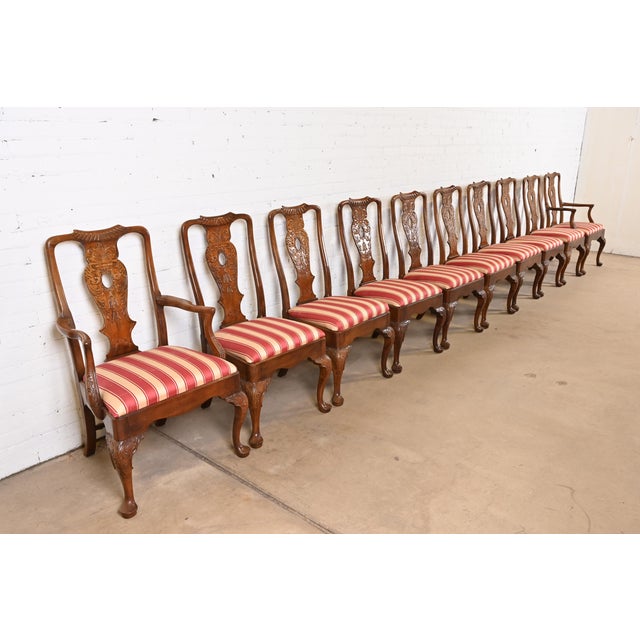 Henredon Henredon Chippendale Carved Mahogany Dining Chairs, Set of Ten For Sale - Image 4 of 11