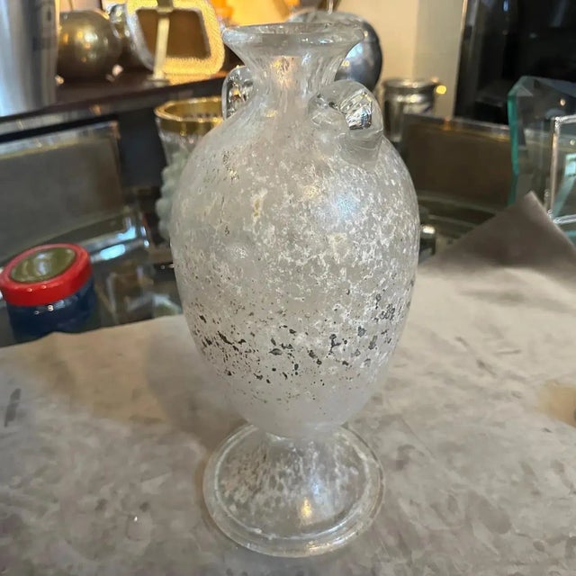 Italian 1970s Scavo Murano Glass Tall Amphora Vase by Seguso For Sale - Image 3 of 14