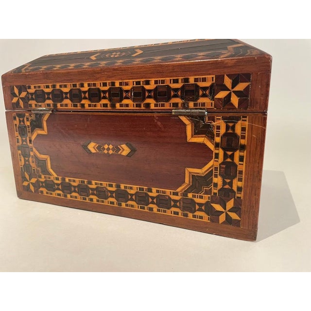 19th English Turnbridge Ware Rosewood Jewelry Box With Inlaid Mosaic For Sale - Image 10 of 12